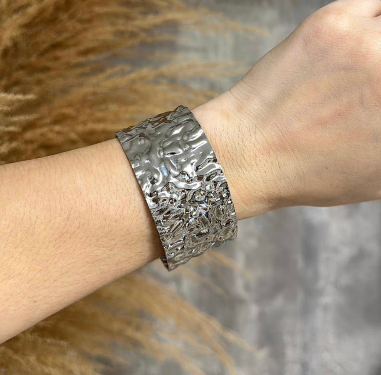 Wrinkle Silver Bracelet