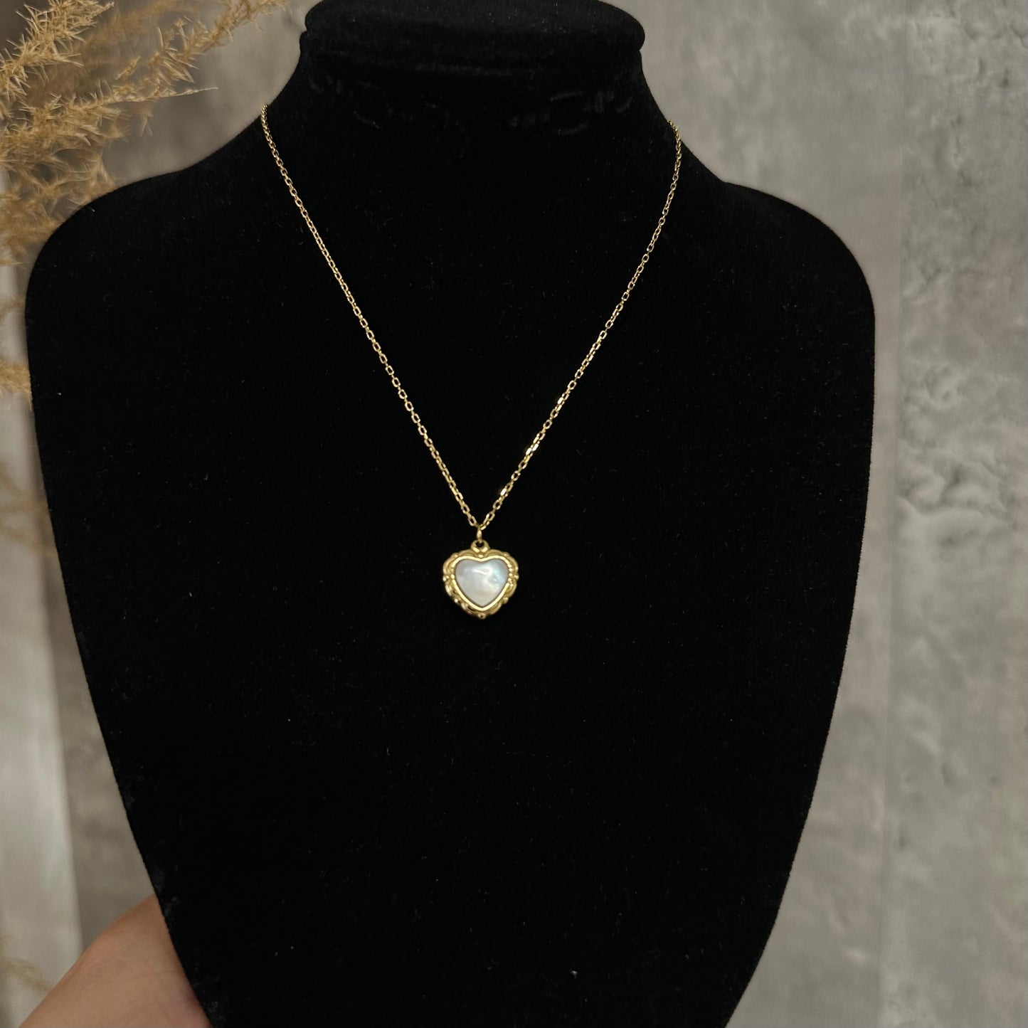 White Heart Necklace