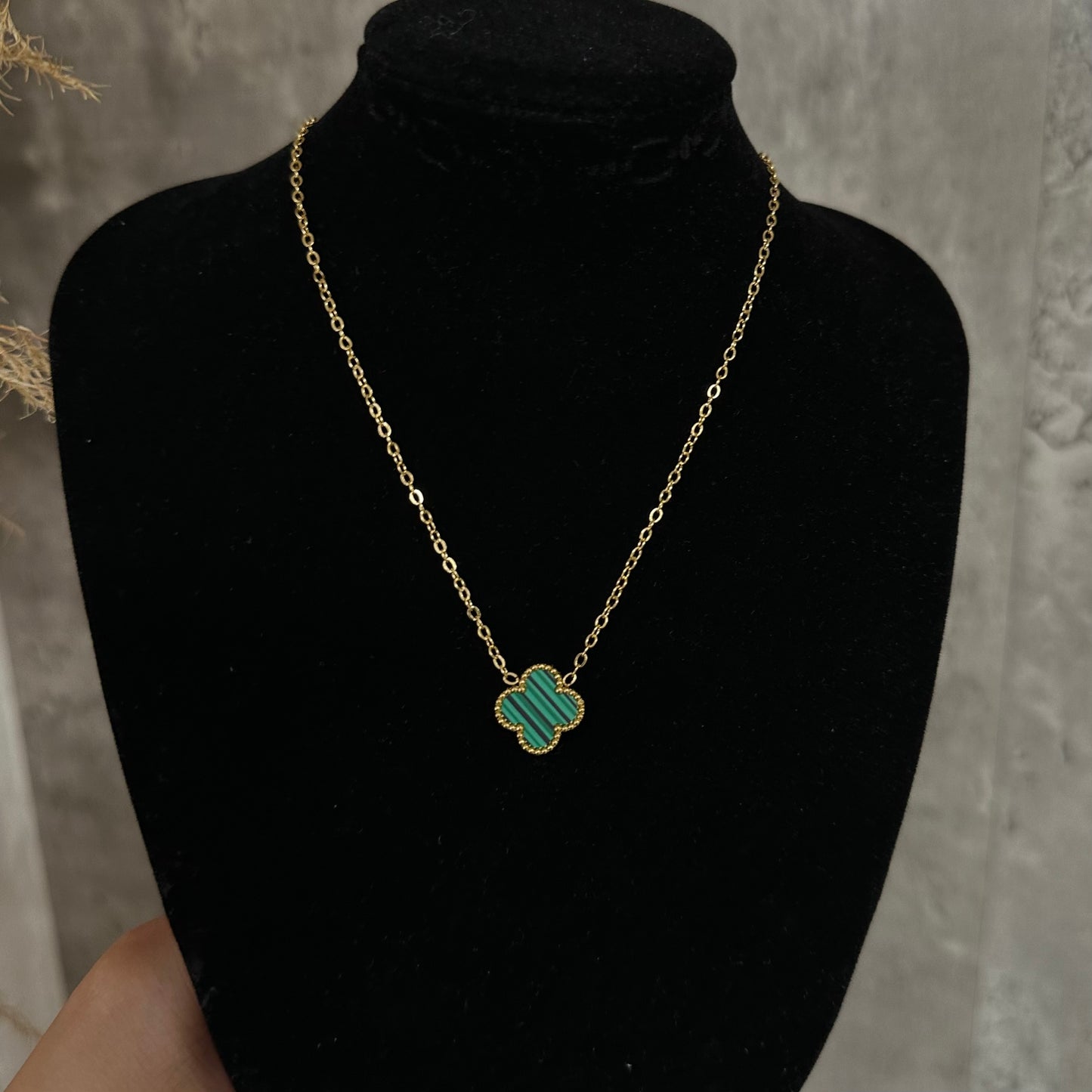 Clover Gold Green Necklace