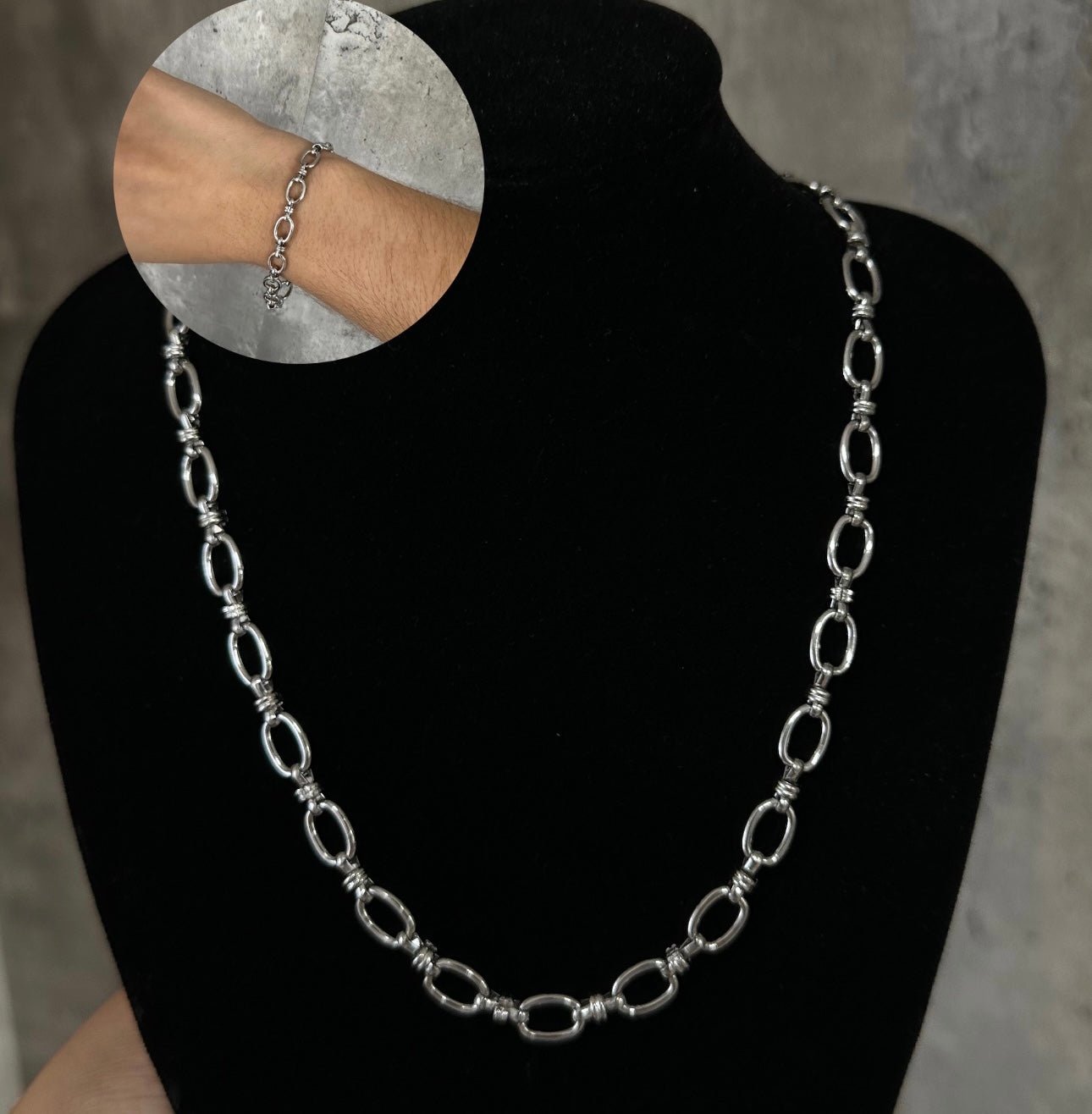 Twisted Link Silver Set