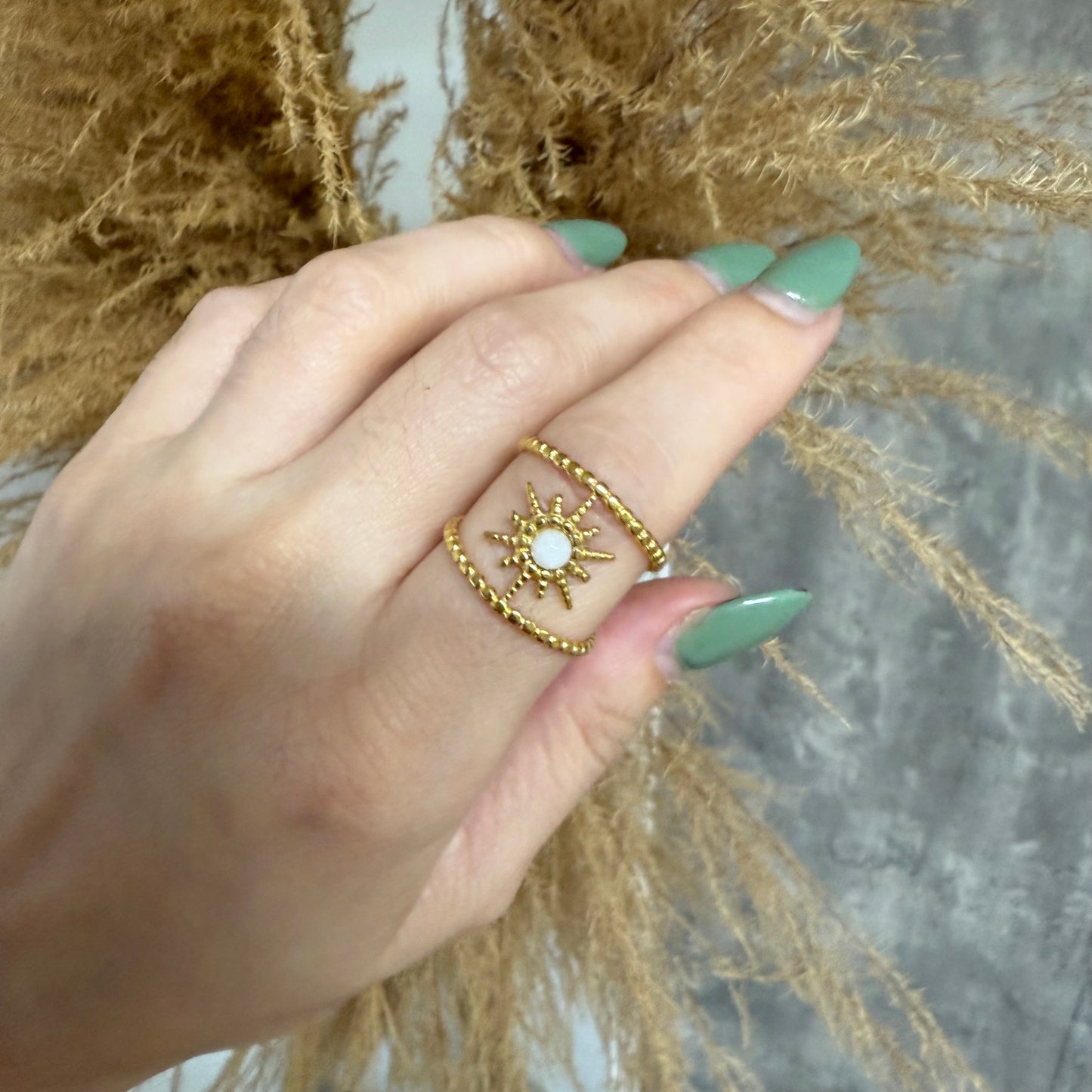 Sun White Ring