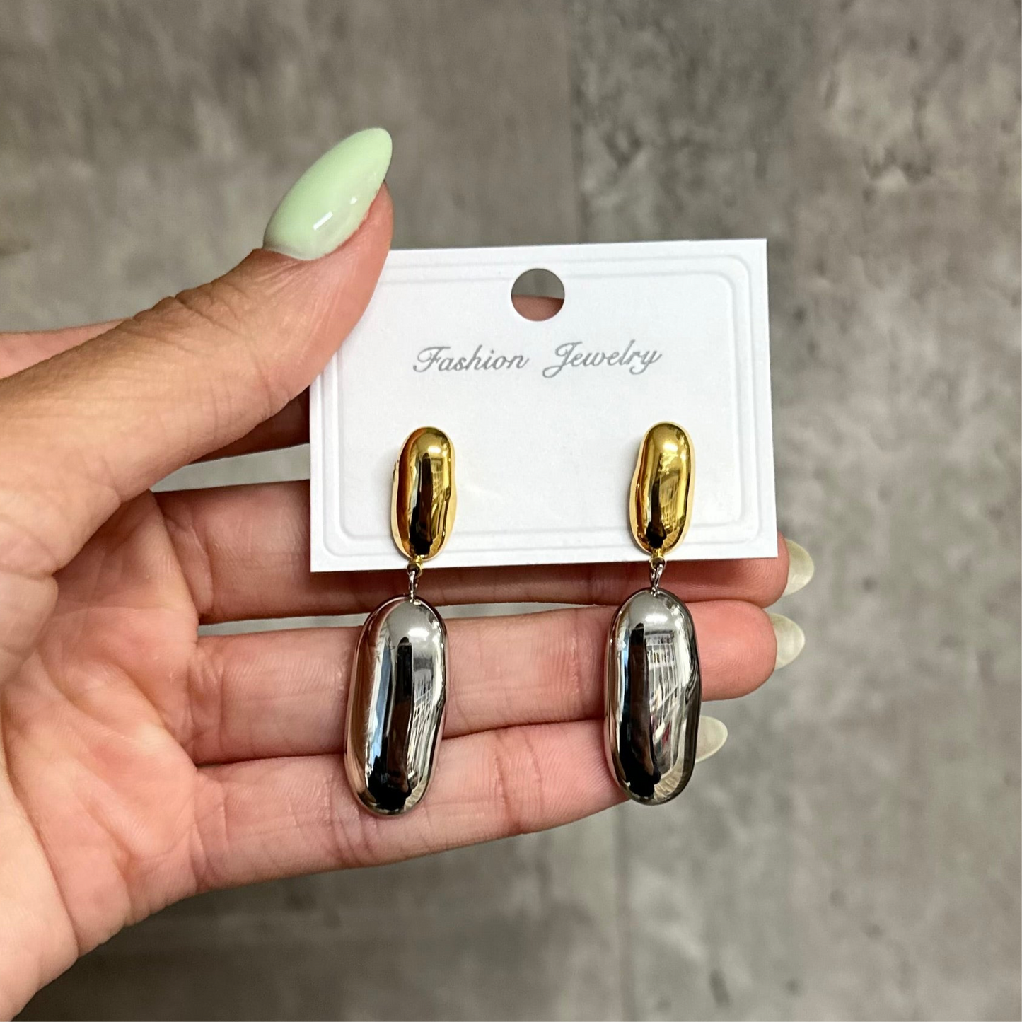 Abstract Silver Earring