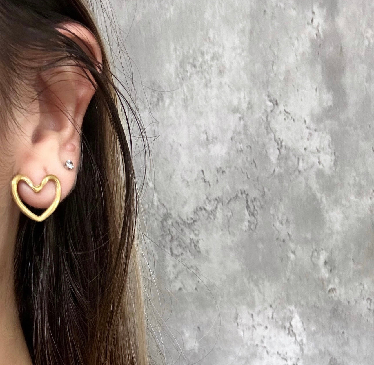 Gold Heart Earrings