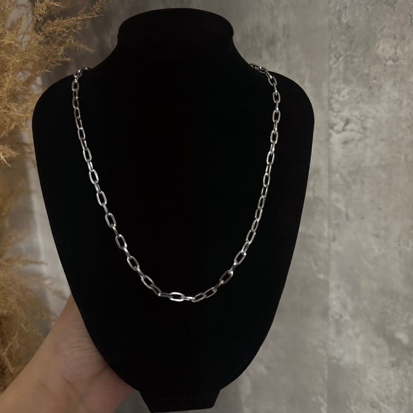Small Silver Paperclip Necklace