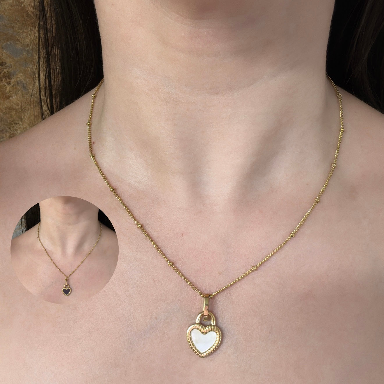 Two Sided Heart Necklace