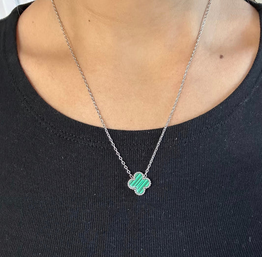Single Clover Silver (Green)