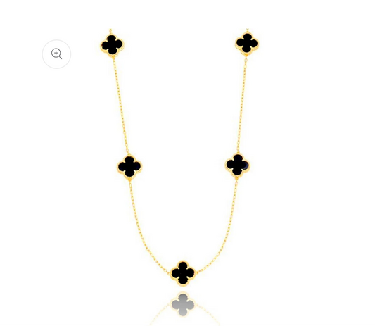 5 Clover Necklace (Black)