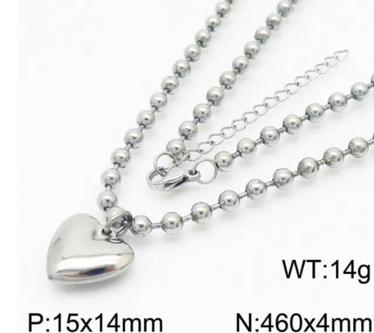 Single Heart Silver Chain