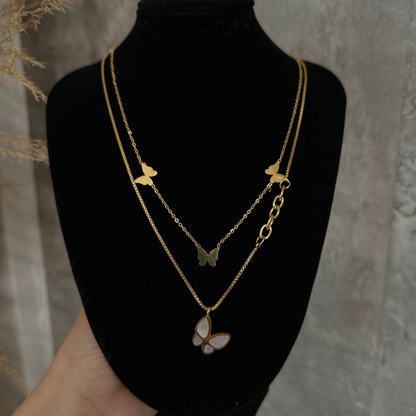 Double Butterfly Necklace