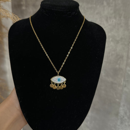 Blue Gold Eye Neckalce