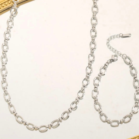Twisted Link Silver Set