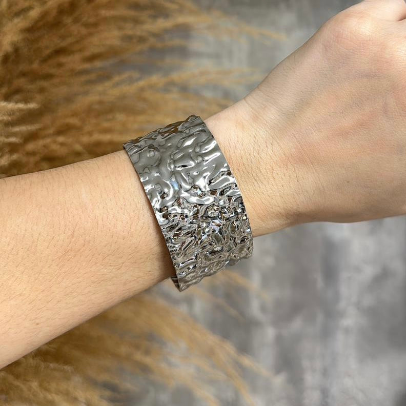 Wrinkle Silver Bracelet